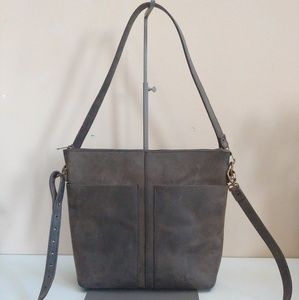 Love 41 Minimal Tote CARBON BLACK Hobo Leather